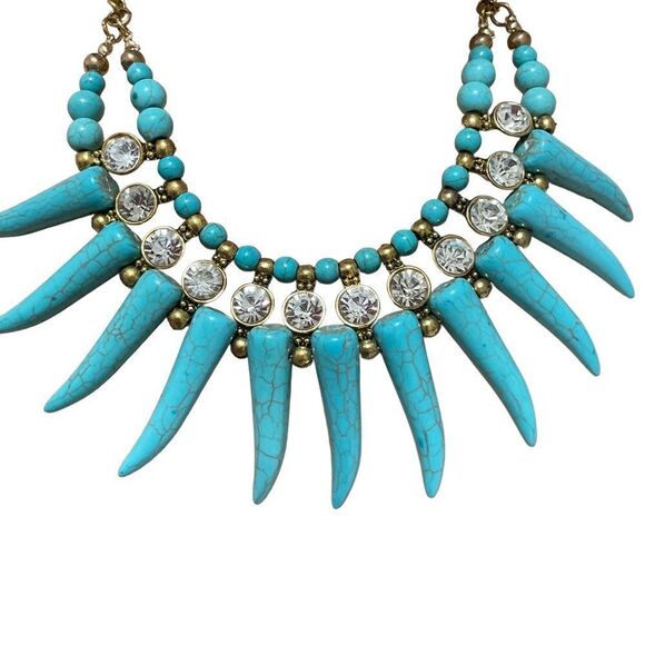 Turquoise Spiked Necklace - Picture 3 of 6